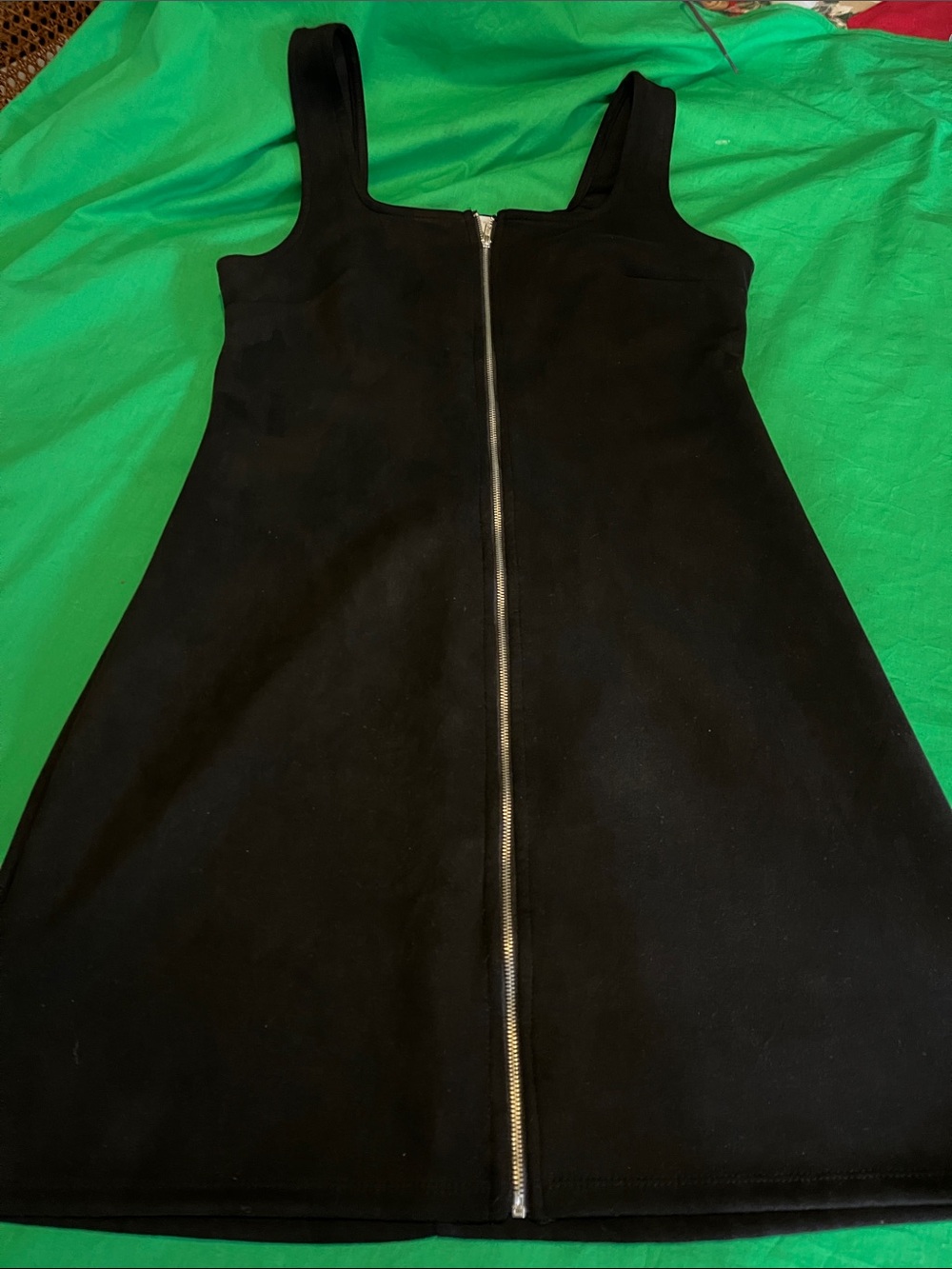 Planet Gold Black Zip-Front Mini Dress